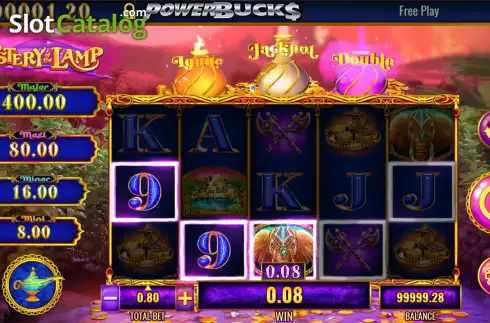 Скрин3. PowerBucks Mystery of the Lamp Treasure Oasis слот