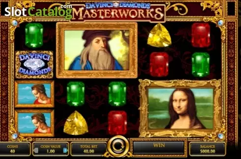 Скрин2. Da Vinci Diamonds Masterworks слот