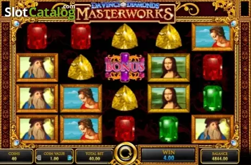 Скрин3. Da Vinci Diamonds Masterworks слот