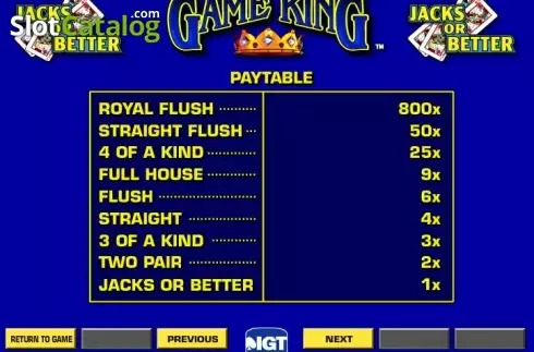 Скрин6. Jacks or Better Game King слот