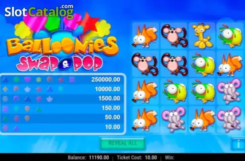Скрин2. Balloonies Pop and Swap слот