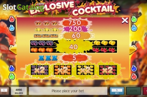 Скрин5. Explosive Fruit Cocktail слот
