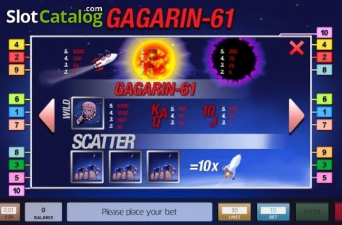 Скрин3. Gagarin 61 слот