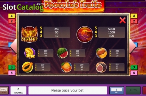 Скрин3. Phoenix's Fruits слот