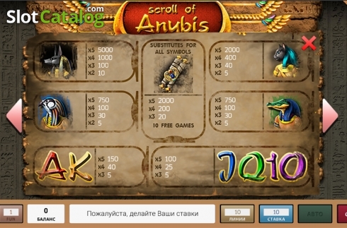 Скрин3. Scroll Of Anubis слот