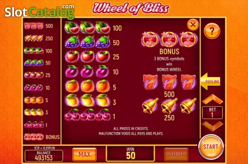 Скрин7. Wheel of Bliss (3x3) слот