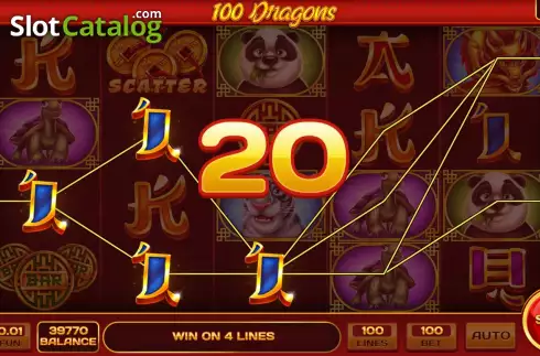 Скрин3. 100 Dragons слот
