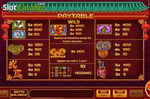Скрин6. 100 Dragons слот