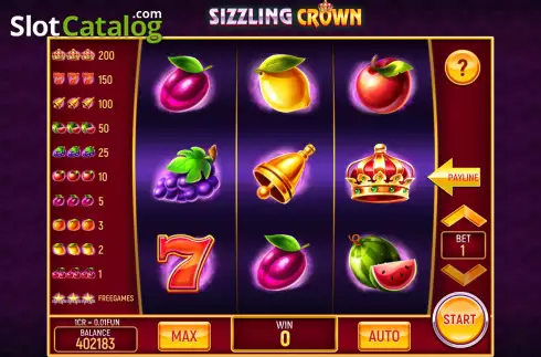 Скрин2. Sizzling Crown (3x3) слот