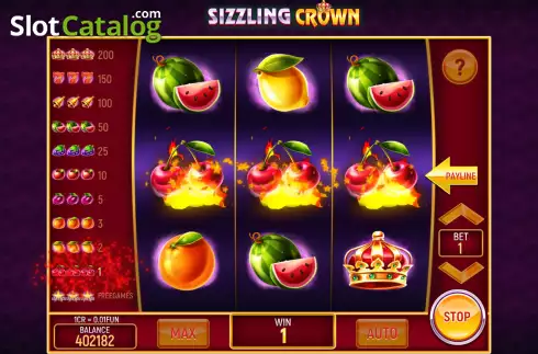 Скрин4. Sizzling Crown (3x3) слот