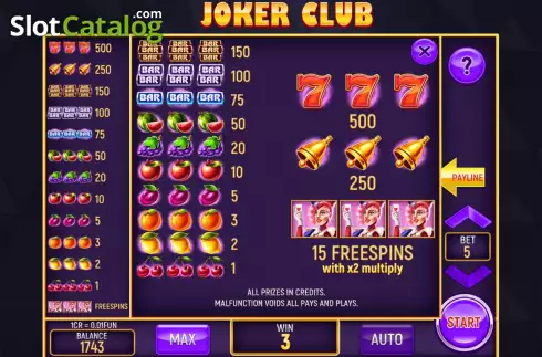 Скрин9. Joker Club (3x3) слот