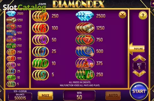 Скрин6. Diamondex (Pull Tabs) слот