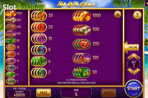 Скрин6. The Rich Game (Pull Tabs) слот