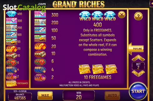 Скрин5. Grand Riches (Pull Tabs) слот