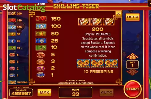 Скрин9. Chilling Tiger (Pull Tabs) слот