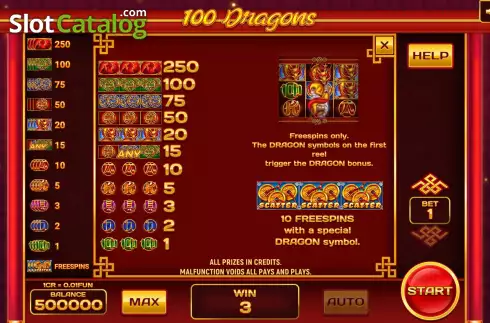 Скрин6. 100 Dragons (Pull Tabs) слот