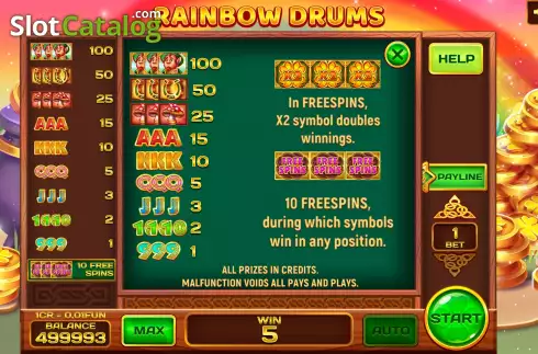 Скрин6. Rainbow Drums (Pull Tabs) слот