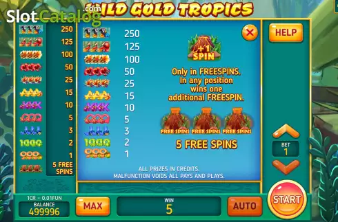 Скрин6. Wild Gold Tropics (Pull Tabs) слот