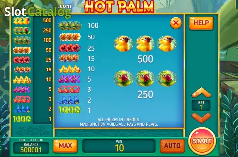 Скрин6. Hot Palm (Pull Tabs) слот