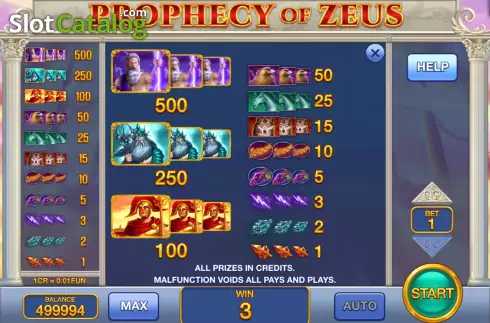 Скрин6. Prophecy Of Zeus (Pull Tabs) слот