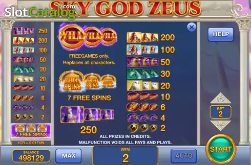 Скрин9. Sky God Zeus (Pull Tabs) слот