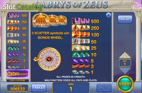 Скрин9. Labrys of Zeus (3x3) слот