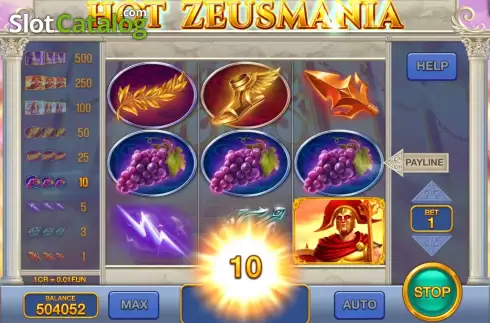 Скрин5. Hot Zeusmania (Pull Tabs) слот