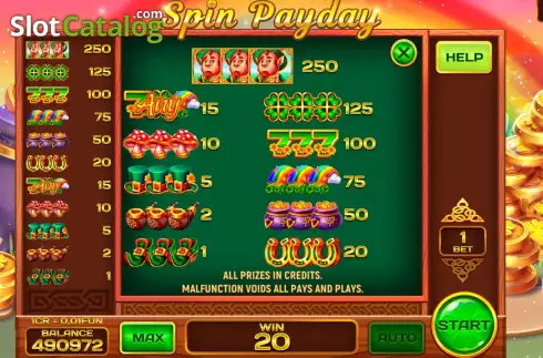 Скрин6. Spin Payday Respin слот