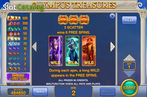 Скрин6. Olympus Treasures  (Pull Tabs) слот