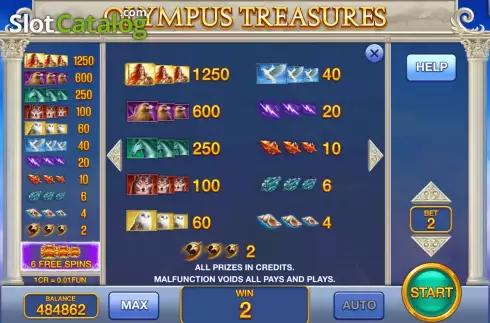 Скрин8. Olympus Treasures (3x3) слот