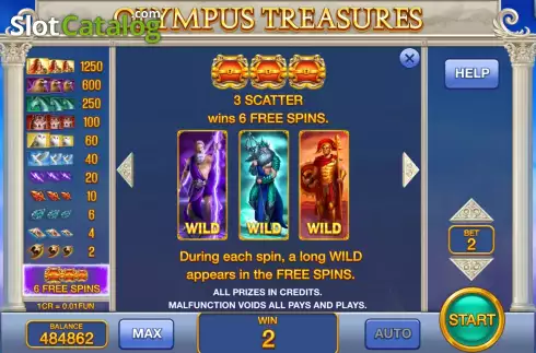 Скрин9. Olympus Treasures (3x3) слот