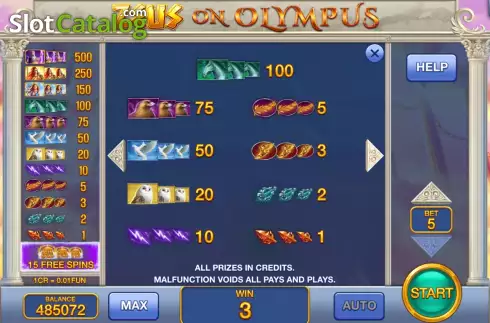 Скрин6. Zeus on Olympus (Pull Tabs) слот