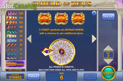 Скрин6. Shield of Zeus (Pull Tabs) слот