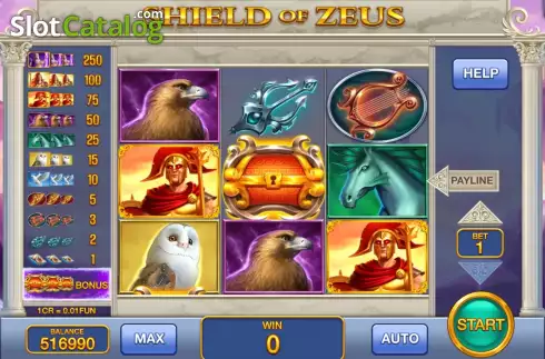 Скрин2. Shield of Zeus (3x3) слот