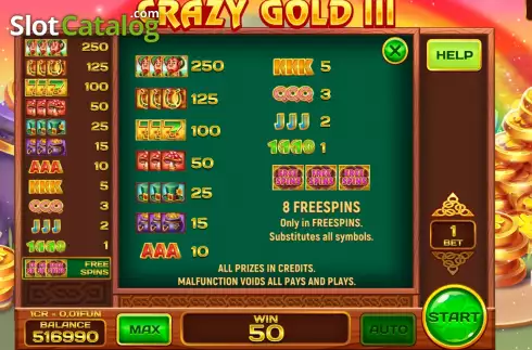 Скрин6. Crazy gold III (Reel Respin) слот