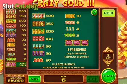 Скрин6. Crazy Gold III (Pull Tabs) слот