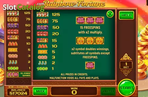 Скрин9. Rainbow Fortune (Reel Respin) слот