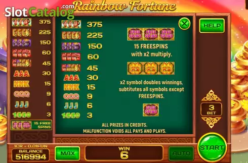 Скрин6. Rainbow Fortune (3x3) слот