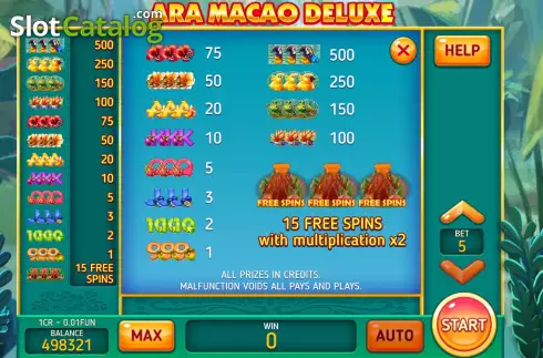 Скрин3. Ara Macao Deluxe (Pull Tabs) слот