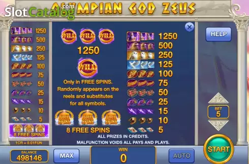 Скрин3. Olympian God Zeus (Pull Tabs) слот