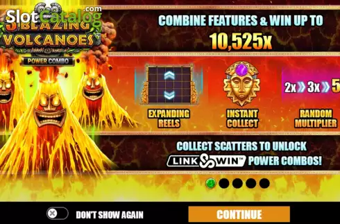 Скрин2. 3 Blazing Volcanoes Power Combo слот