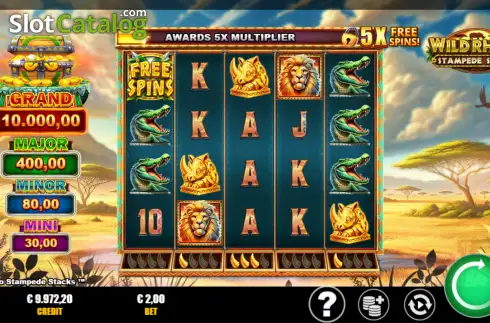 Скрин2. Wild Rhino Stampede Stacks слот