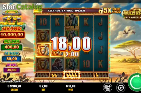 Скрин3. Wild Rhino Stampede Stacks слот