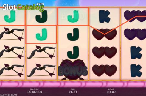 Скрин4. Stacked Valentine Hearts слот