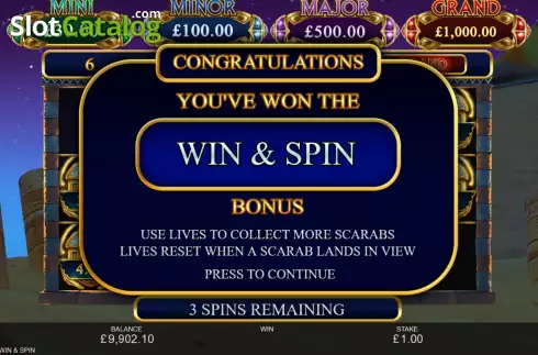 Скрин9. Scarab Fortunes Win and Spin слот
