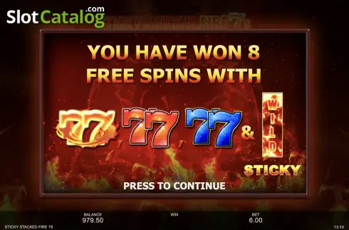 Скрин8. Sticky Stacked Fire 7's слот