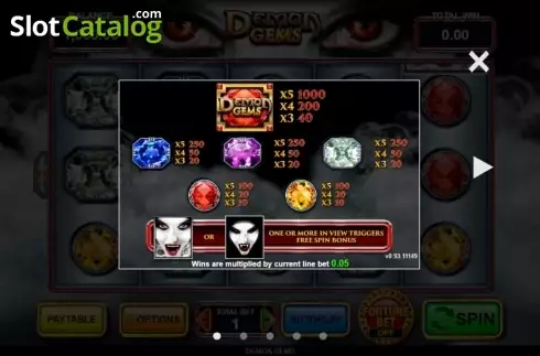 Скрин2. Demon Gems слот