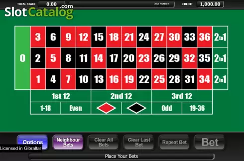 Скрин2. 20p Roulette (Inspired Gaming) слот