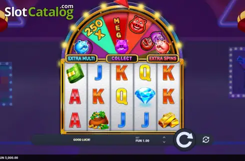 Скрин2. Wheel of Porkies слот