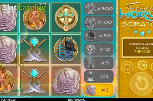 Скрин5. Treasure of Horus Scratch слот